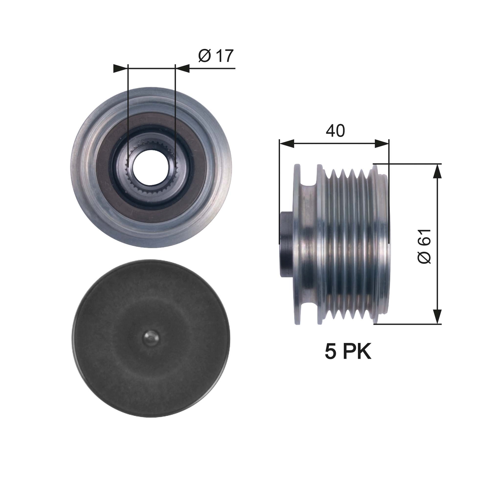 ✅Fits GATES OAP7117 ALTERNATOR PULLEY CLUTCH KIT ⭐UK Seller⭐ - Image 6