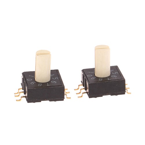 2Pcs RM3HAF-10 Rotary Dial Switch 10 0-9 Coding Switch Patch 3:3 With Handle - Photo 10/12