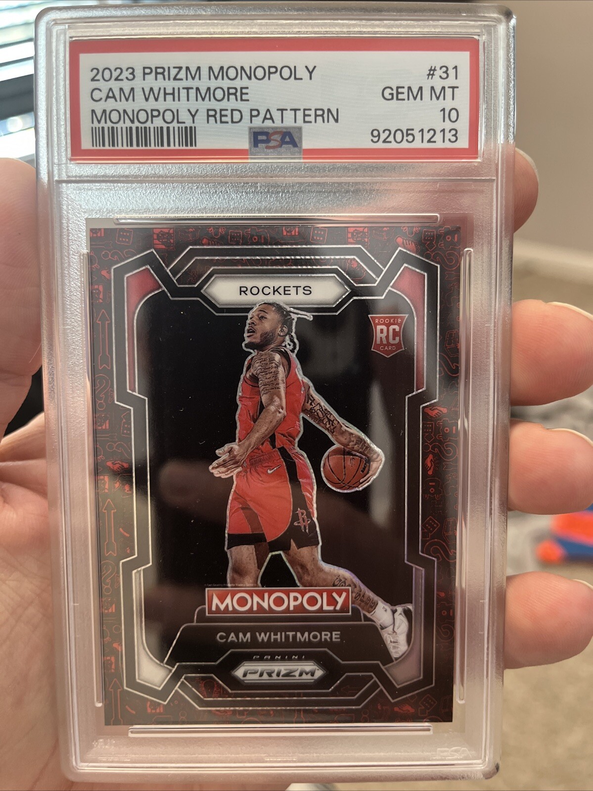 2023-24 Prizm Monopoly Cam Whitmore Red Pattern PSA 10! Rookie Card