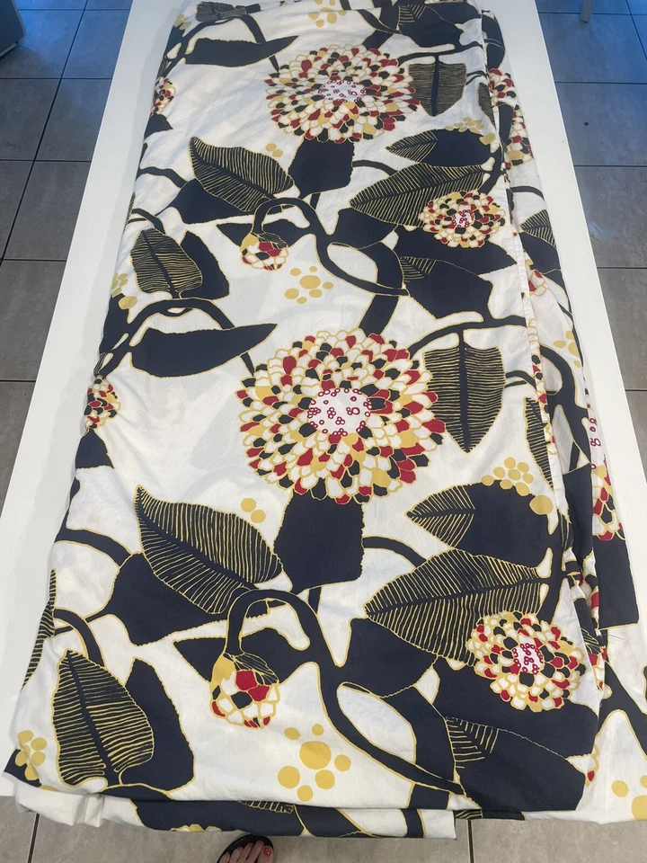 Edredón Marimekko Raro Ritva Completo/Reina y 2 Fundas Dorado Azul Marino Foto 2 de 4