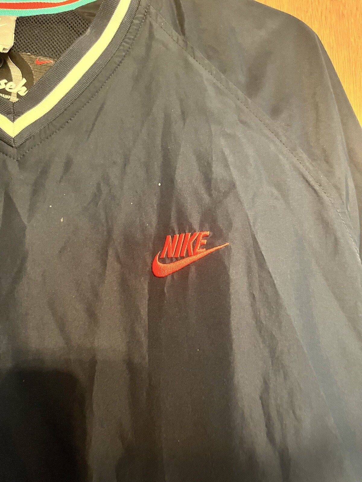 Nike Baseball 72 V-Neck Nylon LS Blue Windbreaker Men's Size XL 207711-451 thumbnail 2