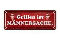 Blechschild Spruch 27X10 Cm Grillen Ist MäNnersache Metall Deko Schild Tin Sign