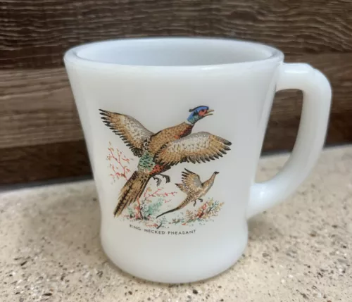 VTG Anchor Hocking Fire-King Coffee Cup Ring-Necked Pheasant