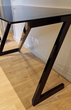 Tavolo Consolle Romeo Rega mod. ZETA design 1970 rara versione nera vetro fumè 