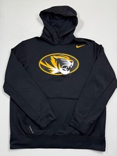 Nike Missouri Tigers Hoodie Mens Medium Black Yellow Dri-Fit Sweatshirt NCAA