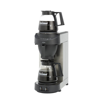 Animo M 200 Edelstahl Kaffeemaschine inkl. 2 Glaskannen 1,8l, Festwasser