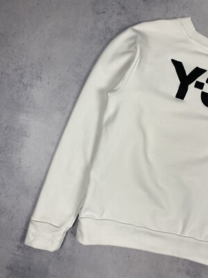 Adidas x Yohji Yamamoto Y3 Big Logo White Sweatshirt Men's Size M