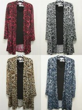 New Susan Graver Foil Printed Leopard Jaguar DUSTER + TANK 2-pc SET Womens XS-3X