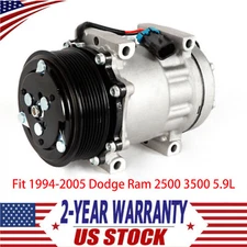 AC A/C Air Conditioner Compressor &Clutch Fit 1994-2005 Dodge Ram 2500 3500 5.9L