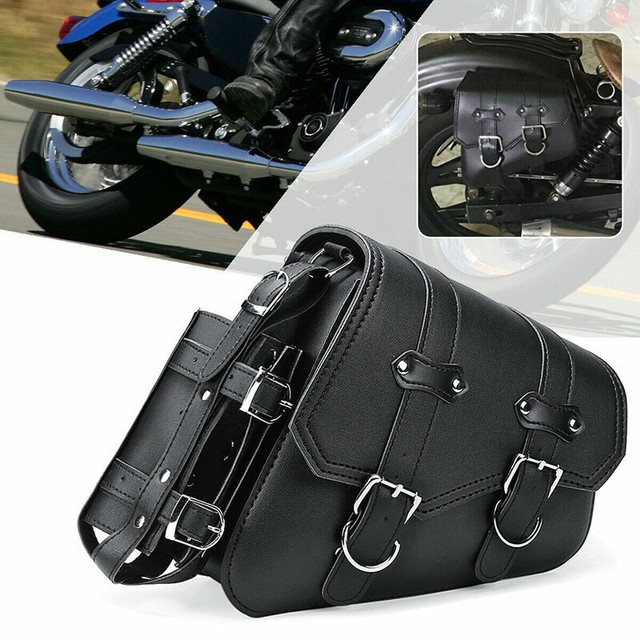 1X Motorcycle Right Saddle Bag Pannier Leather For Harley Davidson
