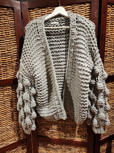 Hello Parry Open Style Cable Wool Blend Knit Cardigan One Size Women's