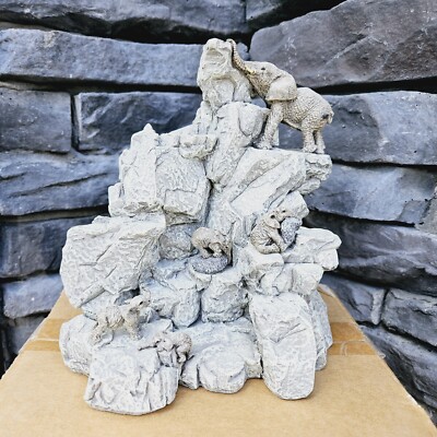 Martha Carey The Herd Elephants Rumble Set 3533 and Mountainside Display 1635