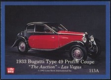 1992 Lime Rock Dream Machines The Auction Insert 1933 Bugatti Type 49 #113