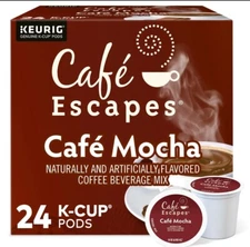 Cafe Escapes Cafe Mocha, Keurig K-Cup Pod, 24 Count