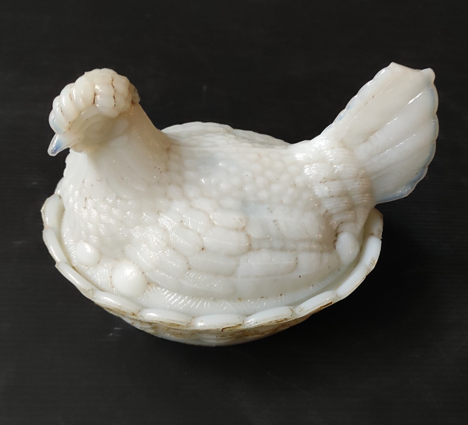 Soltera Bombonera Azucarero Opalino Colores Forma De Cesta Portieux Cristalería