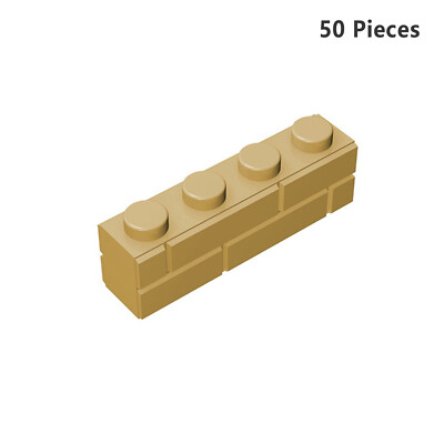 15533 Brick Special 1 x 4 with Masonry Brick Profile Tan 50 Pieces & Parts