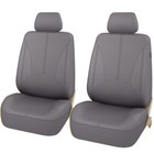 PU Leather Seat Covers for 2 Front Car SUV Truck Auto Gray 2PCS Universal