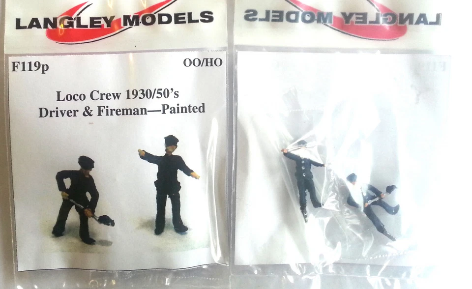 Loco Crew Driver Fireman F119p PAINTED OO Scale Langley Models People Figures - Image 2 of 3
