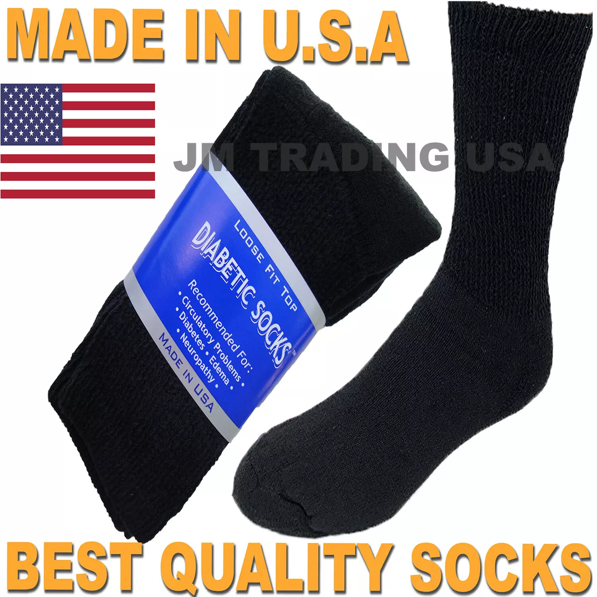 12 pairs of black Diabetic crew socks BEST QUALITY 13 15 KING SIZE