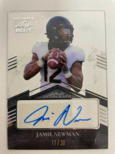 JAMIE NEWMAN 2021 LEAF ULTIMATE DRAFT FOOTBALL AUTHENTIC AUTOGRAPH 17/30 *1275 - Picture 1 of 2