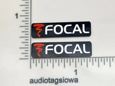 Focal Speaker Badge Logo Custom Made Red & Black Silver Aluminum Pair