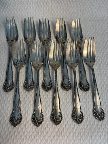10 ANTIQUE GORHAM STERLING SILVER FORKS