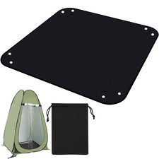 QTRQTR Outdoor Camping Shower Mat, 39.4" Portable 39.4 x 39.4", Black