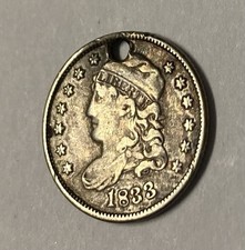 (B) 1833 - Capped Bust HALF Dime Very Nice High DETAIL.. HOLED