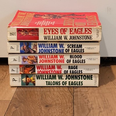 Lot of 5 WILLIAM W. JOHNSTONE EAGLES SERIES Western Novel Books, Cowboys 