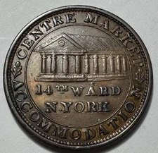 XF Center Market New York Hard Times Token, Low 111, HT 240