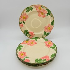 Franciscan Desert Rose Salad Plates Set Of 4 Hand-Painted Cream, Pink, Green