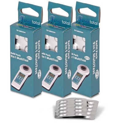 3x POOL Total Refill Pack für 13 in 1 MultiTest ''PRO'' (210 Tabl.) für PoolLab