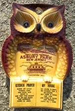 Vintage Asbury Park World Famous Boardwalk New Jersey Ceramic Trinket Tray OWL!