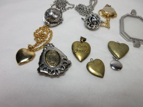 LOT OF LOCKETS VINTAGE TO NOW NECKLACE FLORAL HEART #92 - Picture 9 of 10