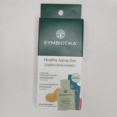 Cymbiotika Healthy Aging Duo NIB 15 ML Cognitive Memory Support Liquid Packets