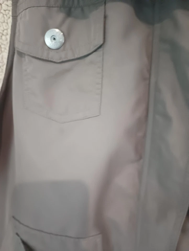 Sonoma 女式拉链和扣人造毛皮衬里背心夹克 1X 棕色 — 第 3/4 张图片