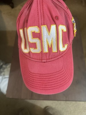 USMC Hat Red Baseball Cap Marine Corps Embroidered Adjustable 