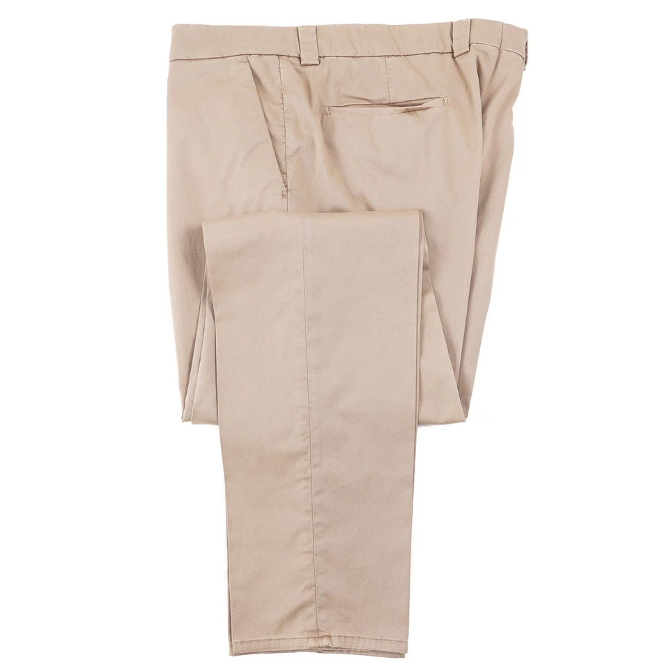 Pantalones chinos Brunello Cucinelli 'Leisure Fit' de sarga tostada de algodón 38 (UE 54) NUEVOS CON ETIQUETAS Foto 2 de 4