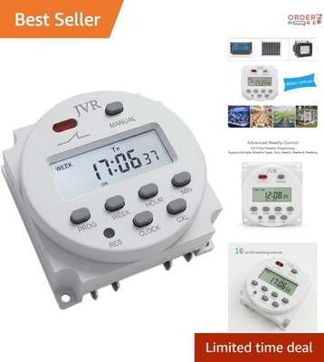 12V Programmable Timer Switch Auto ON/OFF 16 Settings DC/AC Solar Control