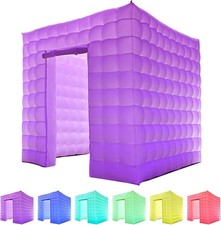 sewinfla 8.2ft Inflatable Photo Booth 16 Color LED with Blower 1 Door White