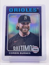 CORBIN BURNES 2024 TOPPS HERITAGE PURPLE REFRACTOR ORIOLES Q3478