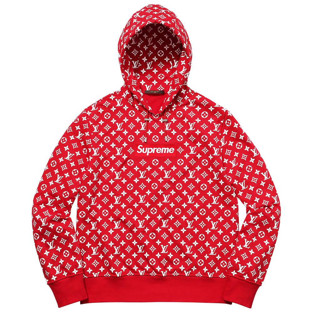 Athletic - Red/White Repeated Pattern Hoodie - Long Sleeve - Unisex - Sz Large