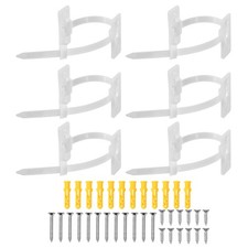 10" Furniture Anchors, 6Sets Nylon Wall Anchors for Furniture, White