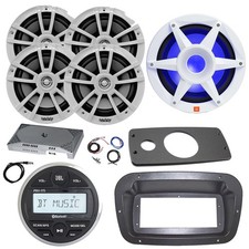 JBL Marine Radio, Spa Bezel,Adapter, ANT,Amp,Kit, LED Sub, 4x 6.5" White Speaker