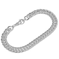 Armband 925 Sterlingsilber 23Cm Doppel Panzerkette Weit Herren Armkette Exquisit