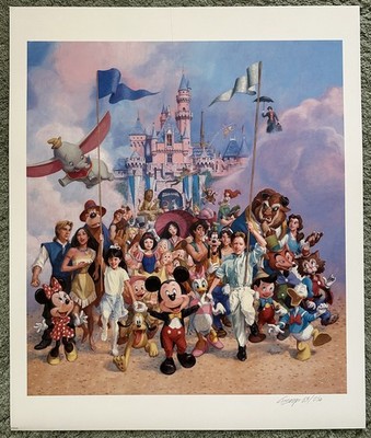 DISNEYLAND 45 YEARS OF MAGIC Litho Signed Charles Boyer LE MINT!!! COA
