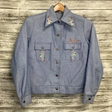 Vintage Levis Western Jacket Adult Medium Blue Chain Stitched Big E 70s RARE 