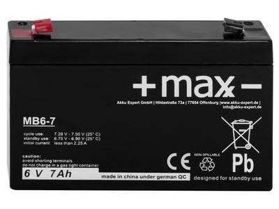 Akku kompatibel POWERFIT S306/7S Batterie 6V 7Ah AGM Blei Accu wie 7,2Ah
