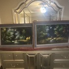 Framed Oil Paintings Set Landscape Nature Trees River Realism on Canvas Handmade