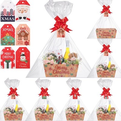 6 Sets, 12 x 10 Large Red Christmas Baskets, Empty Gift Baskets, DIY Cardboar...